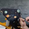 Treer Waterproof Bicycle Saddle Cover, 3D Cartoon Planet Pattern, Yellow Star, 1 Piece view 3