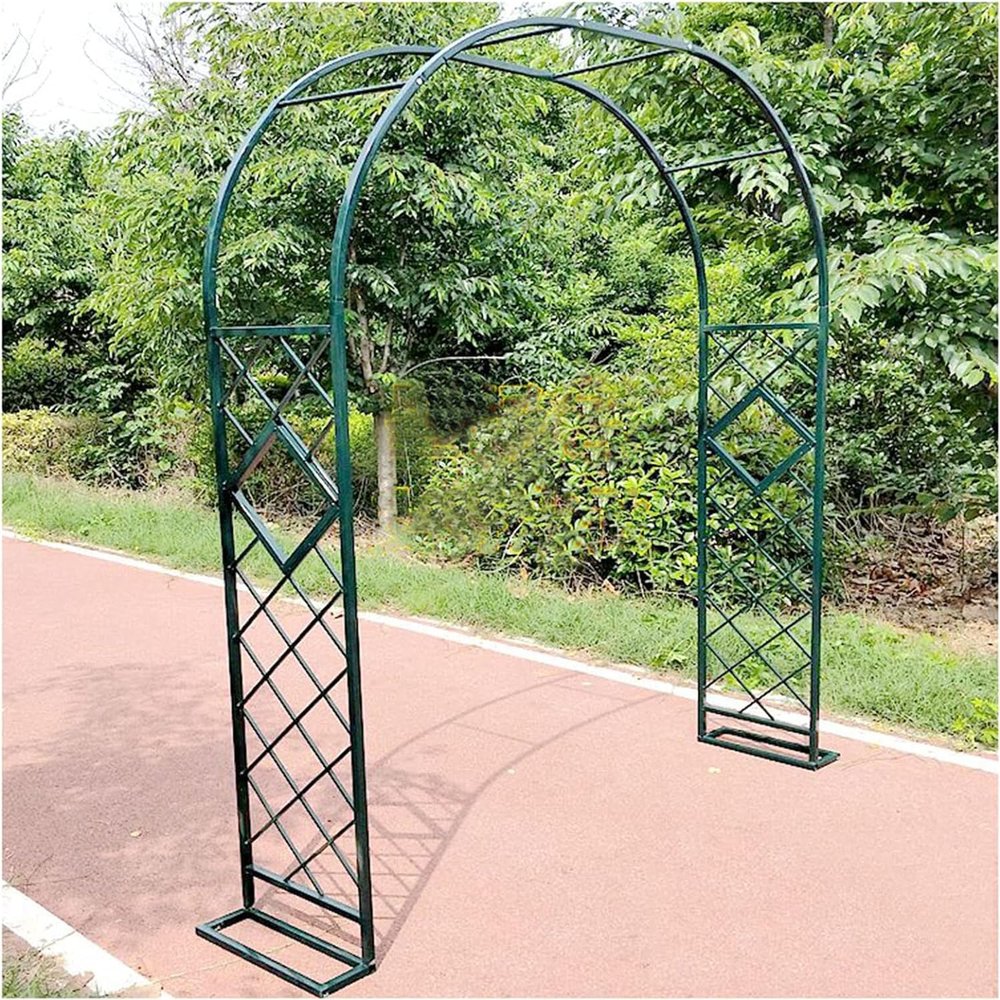 Fitlin Heavy-Duty Galvanized Steel Garden Arch Trellis, Green, 180 × 230 cm