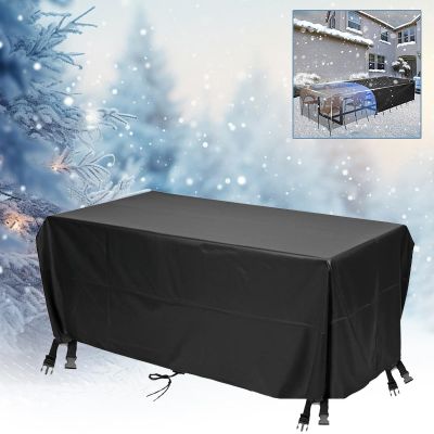 Waterproof Garden Furniture Cover 350 L x 355 W x 75 H cm, Black/Silver