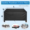 Waterproof Garden Furniture Cover 350 L x 355 W x 75 H cm, Black/Silver view 2