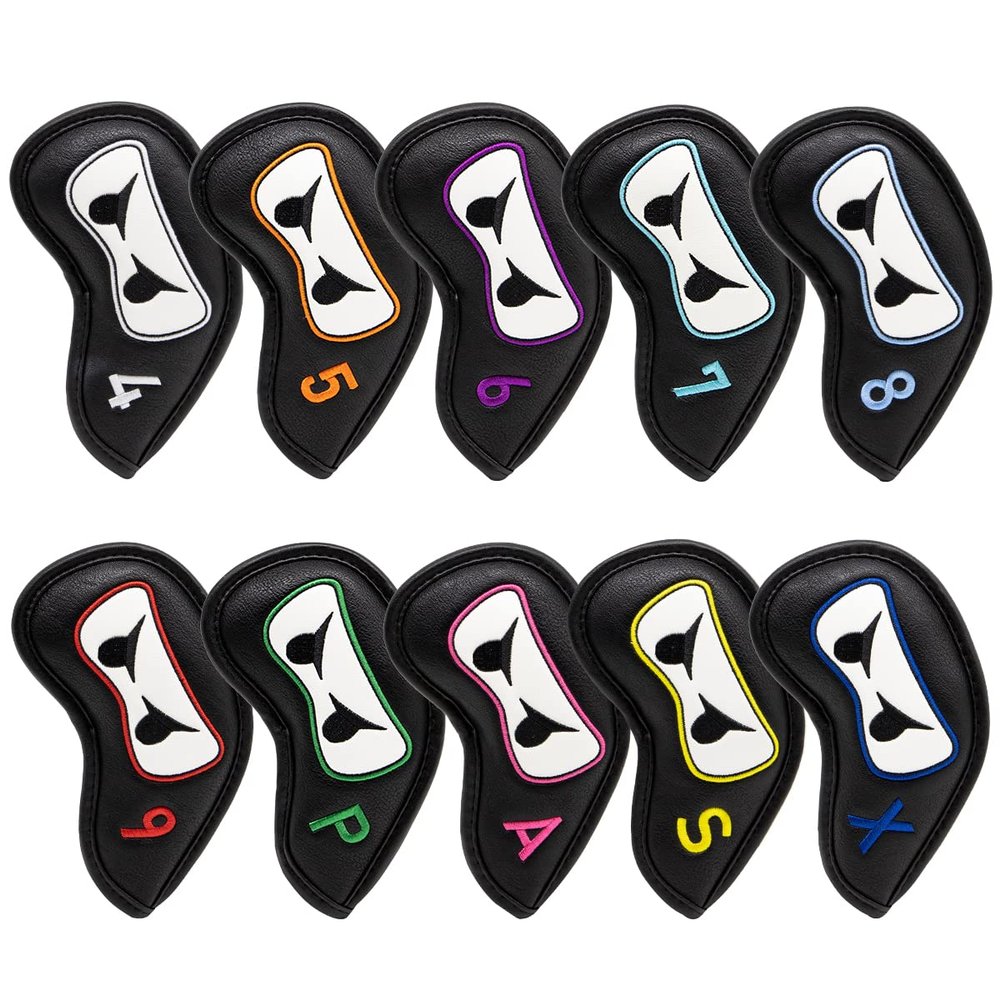 SkyjOy Golf Club Headcover Set, Black, for Driver, Fairway, Putter Mallet and Irons
