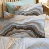 3-Piece Bedding Set 135 x 200 cm, Abstract Swirl Marble Reversible Microfiber Beige view 4