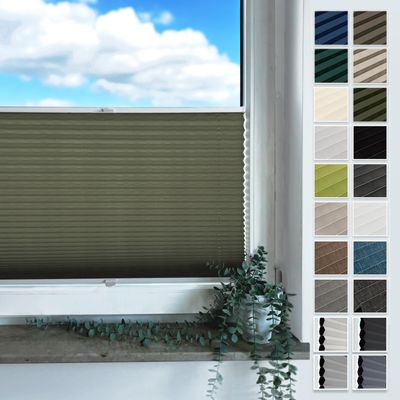 Rollmayer Adhesive Pleated Shade Binco Olive W50 x H100 cm