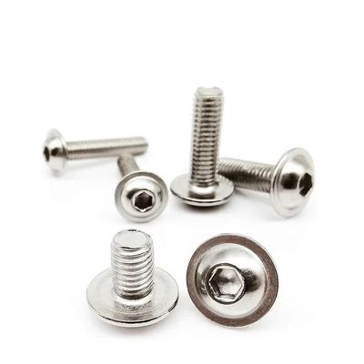 WKAIYUAN M5 304 Stainless Steel Hex Socket Button Head Screws with Collar Washer, 12 mm