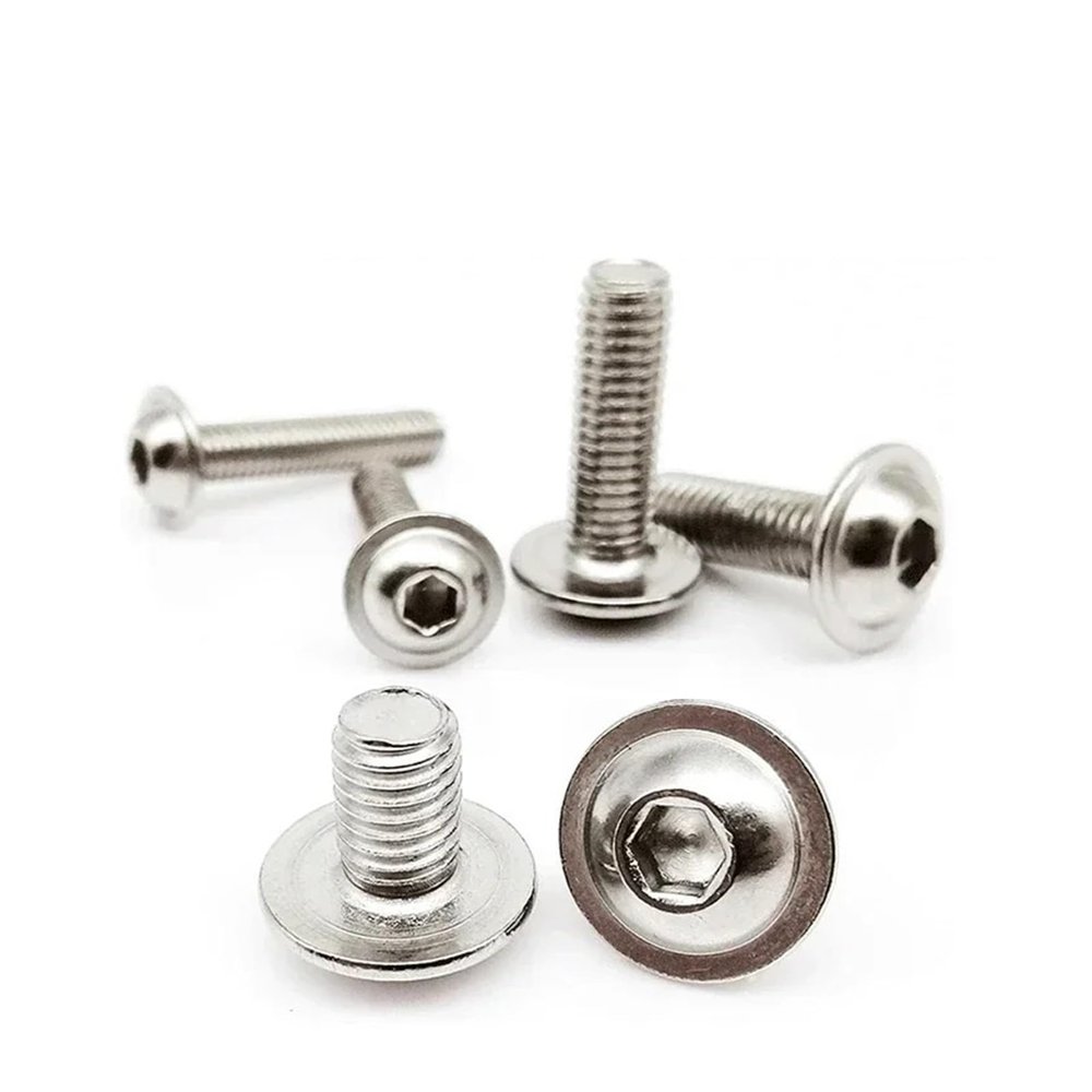 WKAIYUAN M5 304 Stainless Steel Hex Socket Button Head Screws with Collar Washer, 12 mm