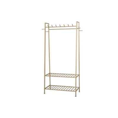 RYUQW3RE Freestanding Nordic Coat and Hat Rack with Shelf, Gold, L