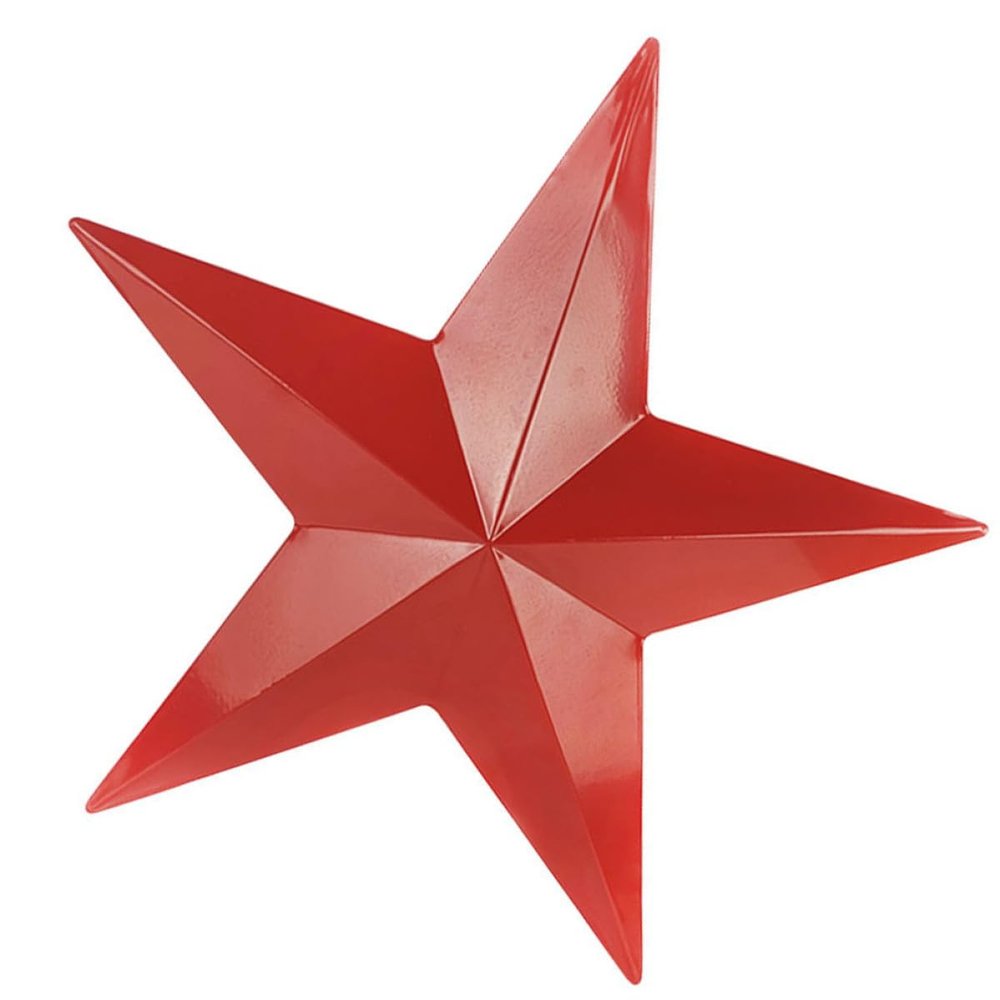 DECOMELODY Creative Wall Decor with Iron Star, Red, for Hanging