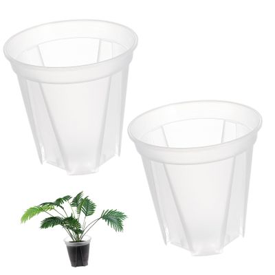 VICASKY Transparent Plastic Root-Control Pot with Drainage Holes