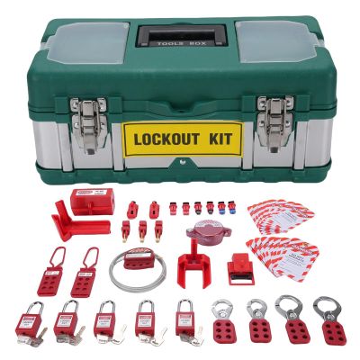 Jiawu Lockout/Tagout Kit, Electrical Safety LOTO Kit with Universal Multipole Clamp, Hasps, Plug Lock, Cable Lock and Ball Valve Lock