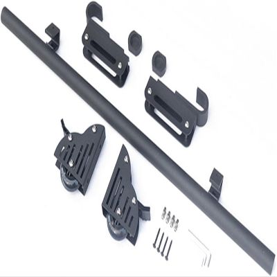 JvFbjLF Hardware Kit for Rolling Library Ladder, Telescoping Hooks, Brake Casters, 16.4 ft/5 m Track Kit