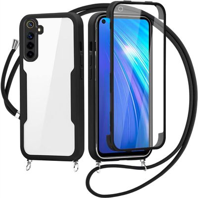 GoodcAcy 360° Phone Case with Lanyard for OPPO Realme 6, Black