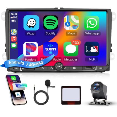 4GB+64GB 9" Android Car Stereo for VW Golf 5/6, Passat, Jetta, Caddy, EOS, T5, Tiguan, Touran, CC and Polo