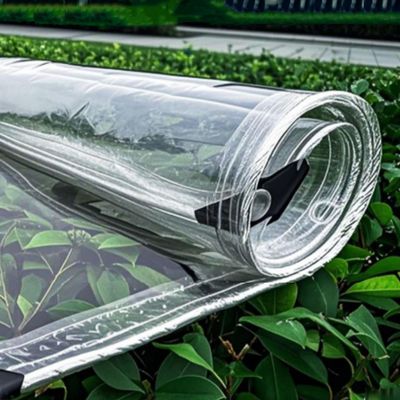 Transparent Waterproof PVC Tarp with Grommets, 0.35 mm, 2.2 x 2.8 m