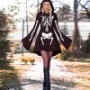 Women's Gothic Skeleton Halloween Dress with Hood view 3