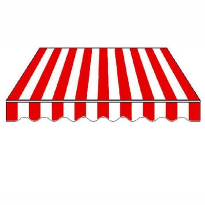 Retractable Awning Replacement Fabric, Waterproof, Red Stripes, 6 x 4.8 m