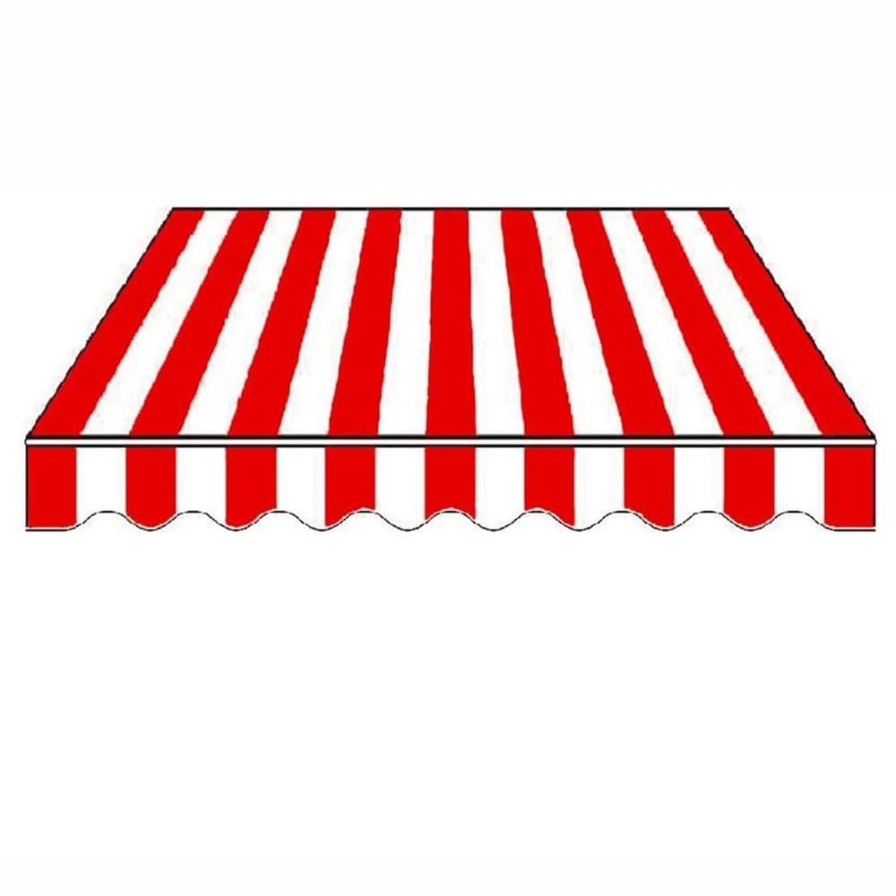 Retractable Awning Replacement Fabric, Waterproof, Red Stripes, 6 x 4.8 m