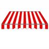 Retractable Awning Replacement Fabric, Waterproof, Red Stripes, 6 x 4.8 m view 1