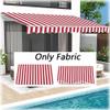 Retractable Awning Replacement Fabric, Waterproof, Red Stripes, 6 x 4.8 m view 2