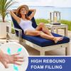YFHT Waterproof Sun Lounger Cushion with Straps, Weather-Resistant Outdoor Pad, Black, 193 x 58 x 10 cm view 3