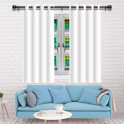 DYINDUN Blackout Curtain with Grommets, 145 x 105 cm, Thermal, White