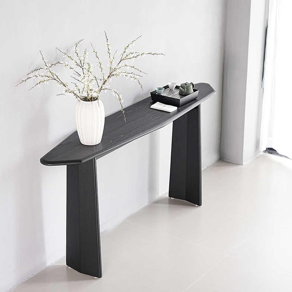 Modern Narrow Console Table, 63-Inch Long Wooden Entryway Table with Storage, 63 x 13.8 x 31.5 in