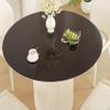 Black Round Tablecloth, 1.5 mm Thick, Transparent PVC Table Cover view 1