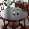 Black Round Tablecloth, 1.5 mm Thick, Transparent PVC Table Cover view 2