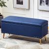 Junpllvic Luxurise Storage Ottoman Bench, Faux Leather, Modern Rectangular Design view 1