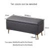 Junpllvic Luxurise Storage Ottoman Bench, Faux Leather, Modern Rectangular Design view 2