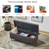 Junpllvic Luxurise Storage Ottoman Bench, Faux Leather, Modern Rectangular Design view 3