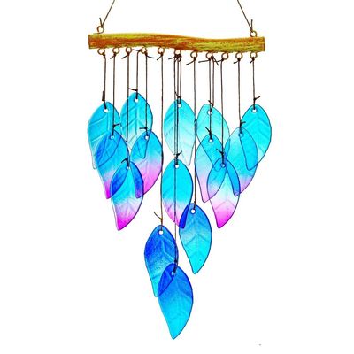 Fish-Shaped Wind Chime, Blue Glass, Style 2