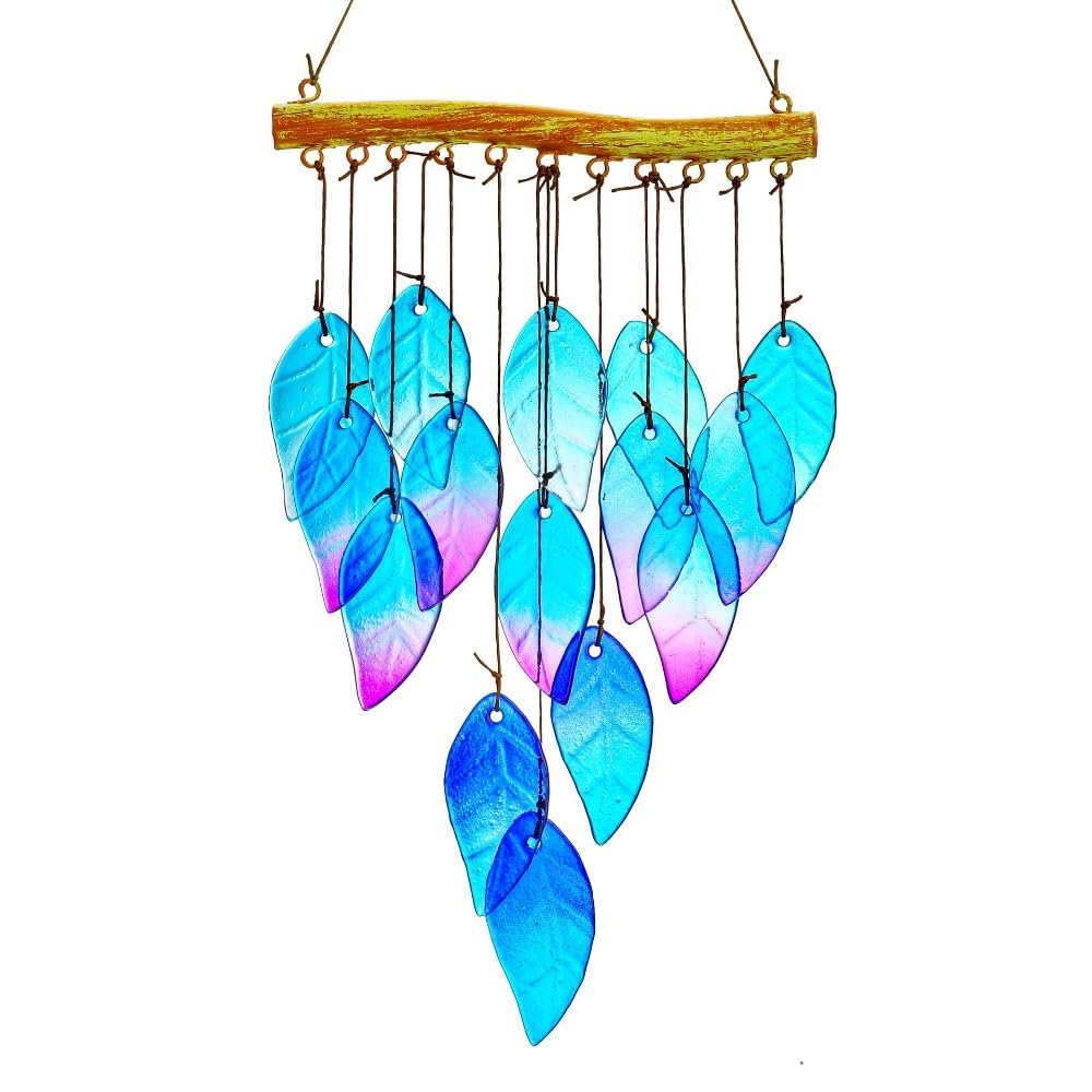 Fish-Shaped Wind Chime, Blue Glass, Style 2