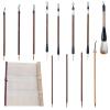 Calligraphy Brushes, Wolf and Goat Hair, Wooden Roll, 16-Piece Set view 1