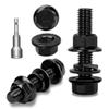 Ezitruz 8-Piece M10 x 40 mm Black Carbon Steel Hex Flange Bolt Set, DIN 6921 view 1