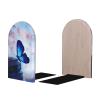 Wooden Bookends with Blue Butterfly Print, 1 Pair view 2