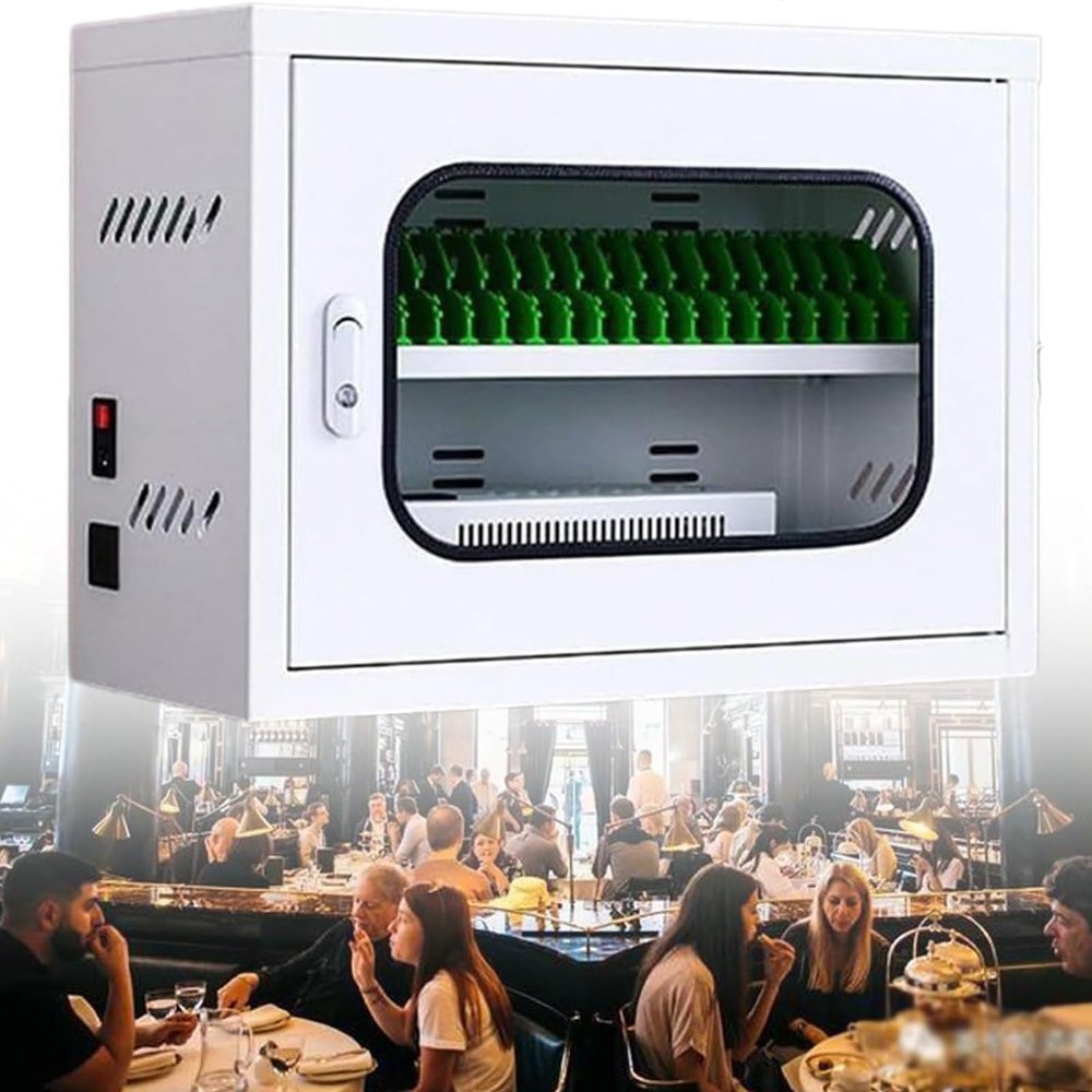 USB Charging Cabinet for Multiple Phones, Secure Device Storage for Public Spaces and Offices
