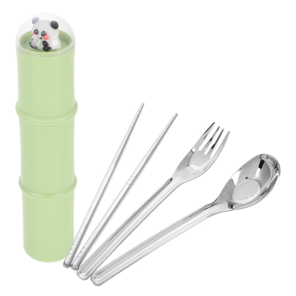 Portable Stainless Steel Cutlery Set with Case for Lunchboxes