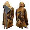 Men's Medieval Hooded Coat Halloween Costume with Blood-Splatter Print view 1