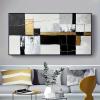 UUDEZO Gold and Black Canvas Wall Art for Living Room, Contemporary Painting with Black Frame, Ready to Hang, 100 x 200 cm view 1