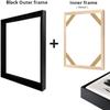 UUDEZO Gold and Black Canvas Wall Art for Living Room, Contemporary Painting with Black Frame, Ready to Hang, 100 x 200 cm view 3