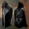 Men's Halloween Hooded Coat with Blood-Splatter Pattern view 2