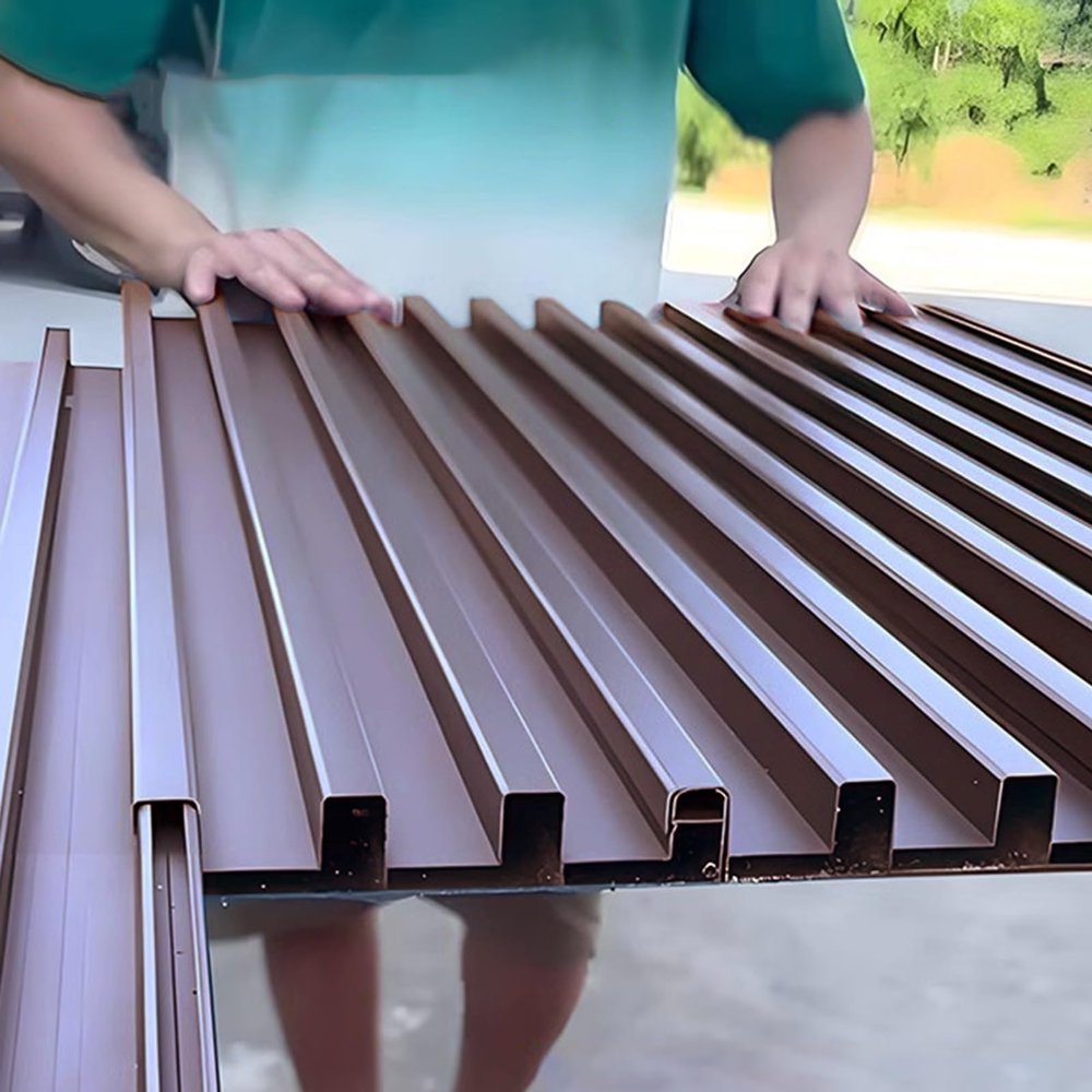 BCJMKDX Insulated Corrugated Roof Panel, 1.5–3.5 m, Brown, 1.6 m (63 in)