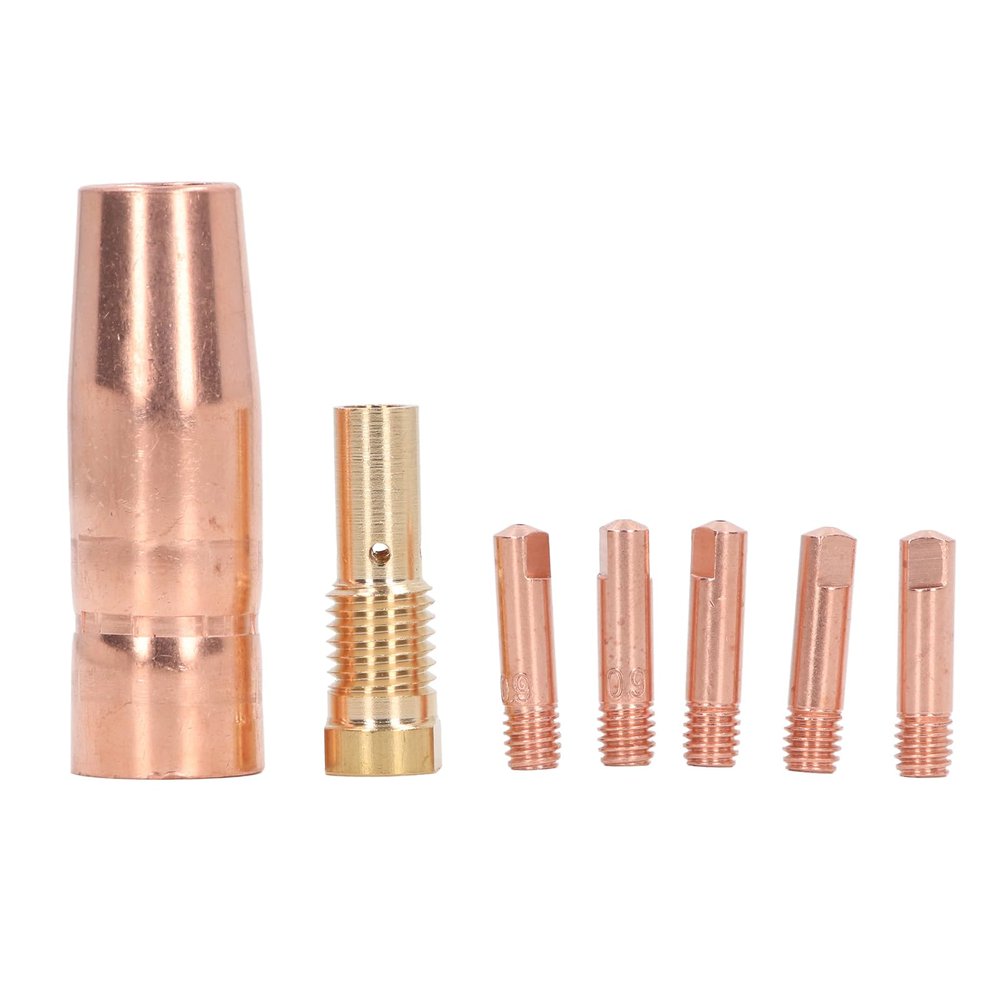 MIG Welding Gun Accessory Kit, Brass Nozzle and Tips, Flux-Core Gasless, 0.9 mm (0.035 in), for Century FC90 80GL, Forney Easy Weld 261308 306 and Ti Easy Flux 125