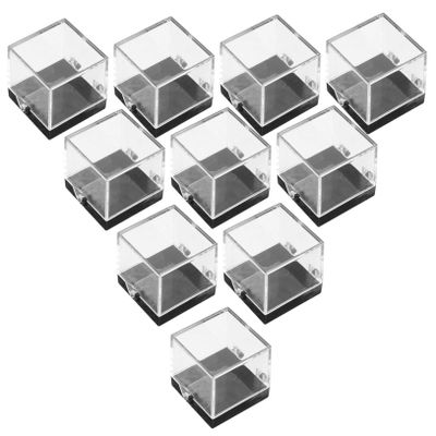 Luxshiny 10-Piece Mini Clear Plastic Display Boxes for Stones, Crystals, Minerals, and Rock Specimens