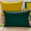 PETTI Artigiani Italiani Set of 2 Reversible Microfiber Pillow Covers, 24 x 16 in, Emerald Green/Ochre Yellow view 1