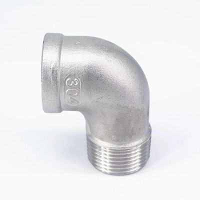 1" BSPP Female to BSPT Male 304 Stainless Steel 90° Elbow Connector Fitting, 230 PSI