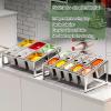 Pizza Topping Station, 304 Stainless Steel Ingredient Containers with Lids (N) view 3