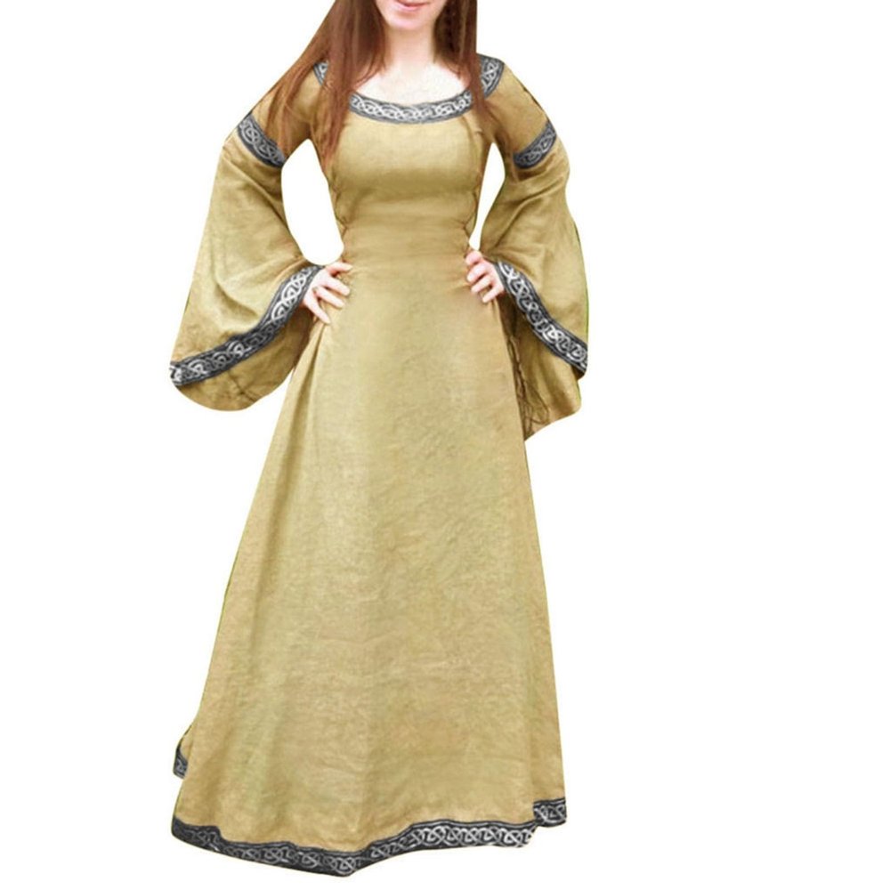 Generic Women's Lagertha Dress | Hand Embroidery | V-Neck | Viking Costume