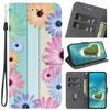 YKTO Flip Case for Samsung Galaxy A22 4G, Seven-Color Floral Design, Premium Leather, RFID Blocking, Magnetic Wallet Case view 1