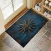 MLSOWM Retro Compass Doormat, 80 x 120 cm, Navy Blue view 1
